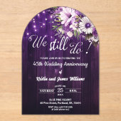 Invitations En Acrylique We Still Do 45th Wedding Anniversary String Lights (Recto)