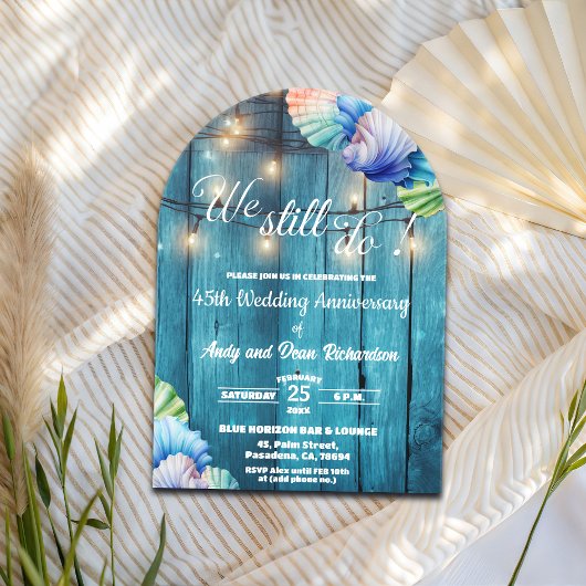 Invitations En Acrylique We Still Do 45th Wedding Anniversary String Lights