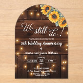 Invitations En Acrylique We Still Do 5th Wedding Anniversary String Lights (Recto)