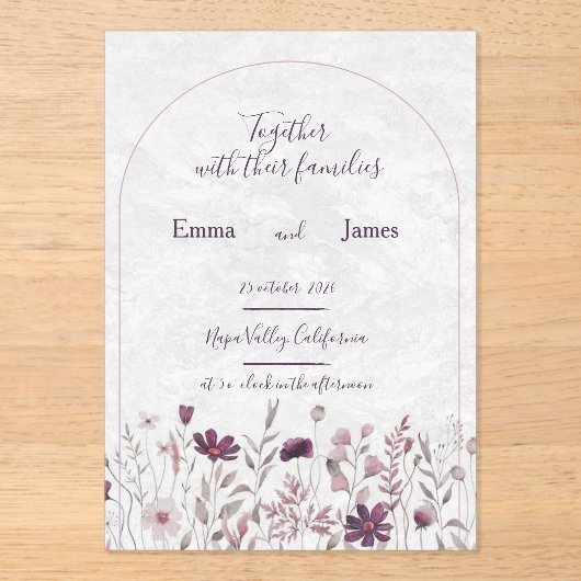 Invitations En Acrylique wedding card (Recto)