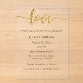 Invitations En Acrylique Wedding Invitation, Wedding Stationary, Love (Recto)