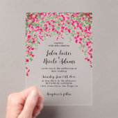Invitations En Acrylique Wedding shower forestier tropical des Bougainvilli (In situ (ordinateur de poche))