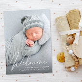 Invitations En Acrylique Welcome Photo Script Acrylic Birth Announcement