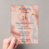 Invitations En Acrylique Western Blush Pink Faux Cowhide Birthday (In situ (ordinateur de poche))