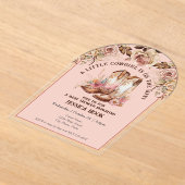 Invitations En Acrylique Western Boho Pink Floral Baby Shower (Poser)