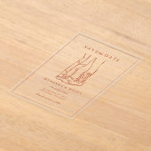 Invitations En Acrylique Western Rustic Modern Photo Save the Date (Poser)