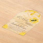 Invitations En Acrylique What Will Baby Bee Rustic Honeycomb Gender Reveal (Poser)