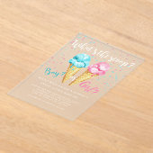 Invitations En Acrylique Whats The Scoop Ice Cream Genre Reveal Party (Poser)