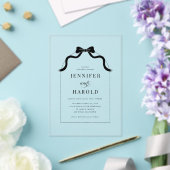 Invitations En Acrylique Whimsical Black Bow Français tout en un Mariage d' (Insitu (Mariage))