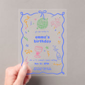 Invitations En Acrylique Whimsical Disco couleur d'anniversaire (In situ (ordinateur de poche))