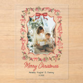 Invitations En Acrylique whimsical doodles photo christmas (Recto)