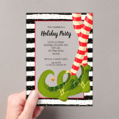 Invitations En Acrylique Whimsical Elf Legs Holiday Christmas Party (In situ (ordinateur de poche))