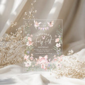 Invitations En Acrylique Whimsical Fairy First Birthday Enchanted forest