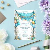 Invitations En Acrylique Whimsical Fun Teal Birthday  (Insitu (Mariage))