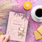 Invitations En Acrylique Whimsical Garden Tea Party Bridal Shower