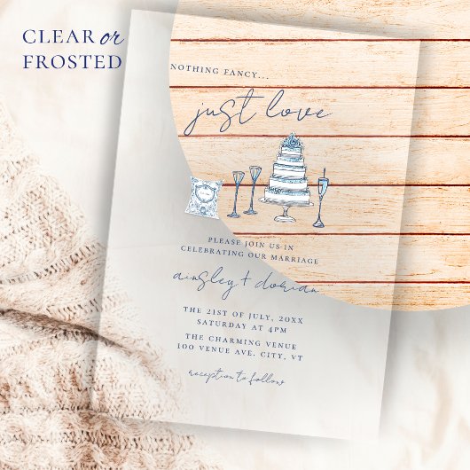 Invitations En Acrylique Whimsical Nothing Fancy Just Love Mariage Doodle