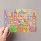 Invitations En Acrylique Whimsical Pastel Fairytale Castle Birthday (In situ (ordinateur de poche))