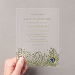 Invitations En Acrylique Whimsical Peacock Feather Vintage Wedding<br><div class="desc">Faites-vous plaisir avec notre faire-part de mariage en acrylique personnalisable avec un superbe design en plumes de paon. Réalisée à partir d'acrylique clair de haute qualité, cette invitation élégante et moderne est parfaite pour les couples à la recherche d'une manière unique et mémorable d'invitation leurs invités. Le design complexe en...</div>