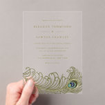 Invitations En Acrylique Whimsical Peacock Feather Vintage Wedding<br><div class="desc">Faites-vous plaisir avec notre faire-part de mariage en acrylique personnalisable avec un superbe design en plumes de paon. Réalisée à partir d'acrylique clair de haute qualité, cette invitation élégante et moderne est parfaite pour les couples à la recherche d'une manière unique et mémorable d'invitation leurs invités. Le design complexe en...</div>