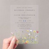Invitations En Acrylique Whimsical Rustic Fleur sauvage Mariage (In situ (ordinateur de poche))