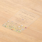 Invitations En Acrylique Whimsical Rustic Fleur sauvage Mariage (Poser)