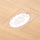 Invitations En Acrylique Whimsical Stripes Handwritten Painted Wedding  (Poser)