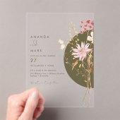 Invitations En Acrylique Whimsical Wildflower Spring Summer Fall  (In situ (ordinateur de poche))