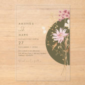 Invitations En Acrylique Whimsical Wildflower Spring Summer Fall  (Recto)