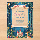 Invitations En Acrylique Whimsical Woodland Castle Fairy Premier anniversai (Recto)