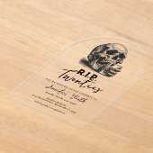 Invitations En Acrylique Whiskey Skull RIP Années 30e fête d'anniversaire (Poser)