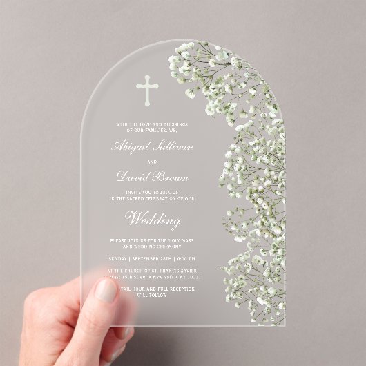Invitations En Acrylique White Baby's Breath Arch Wedding (In situ (ordinateur de poche))
