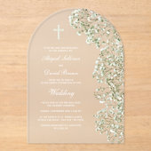 Invitations En Acrylique White Baby's Breath Arch Wedding (Recto)