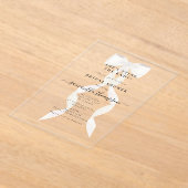 Invitations En Acrylique White Bow She's Tying the Knot Fête des mariées Pa (Poser)