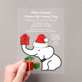 Invitations En Acrylique White Elephant Christmas Gift Exchange Party (In situ (ordinateur de poche))