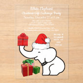 Invitations En Acrylique White Elephant Christmas Gift Exchange Party (Recto)