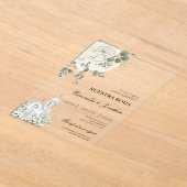 Invitations En Acrylique White Floral Spanish church Wedding acrylic (Poser)