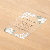 Invitations En Acrylique  White Florals Invitación Bodas de Diamante (Poser)
