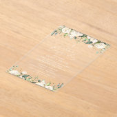 Invitations En Acrylique White Flowers, Cream Flowers, Boho, Confirmation (Poser)