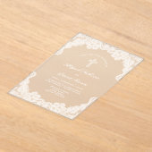 Invitations En Acrylique White Lace Mariage religieux (Poser)