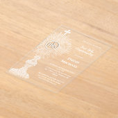 Invitations En Acrylique white monstrance design | First Holy Communion (Poser)