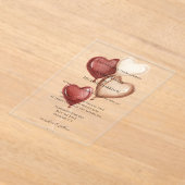 Invitations En Acrylique White Red Cream Heart Balloons Wedding (Poser)