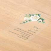 Invitations En Acrylique White Roses Floral Arch Clear (Poser)