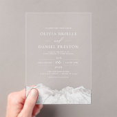 Invitations En Acrylique White Silver Agate Élégant Mariage moderne (In situ (ordinateur de poche))