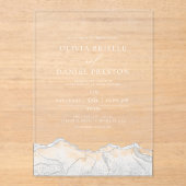 Invitations En Acrylique White Silver Agate Élégant Mariage moderne (Recto)