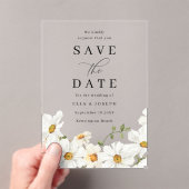 Invitations En Acrylique White Spring Floral Wedding Save The Date (In situ (ordinateur de poche))