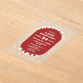 Invitations En Acrylique White Stars Red & Frosted Christmas Party (Poser)