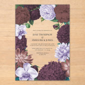 Invitations En Acrylique Wild Fig, Cocoa Rose & Soft Lavender Wedding (Recto)
