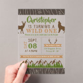 Invitations En Acrylique Wild One Boys Première fête d'anniversaire (In situ (ordinateur de poche))
