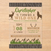 Invitations En Acrylique Wild One Boys Première fête d'anniversaire (Recto)