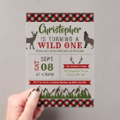 Invitations En Acrylique Wild One Boys Première fête d'anniversaire (In situ (ordinateur de poche))